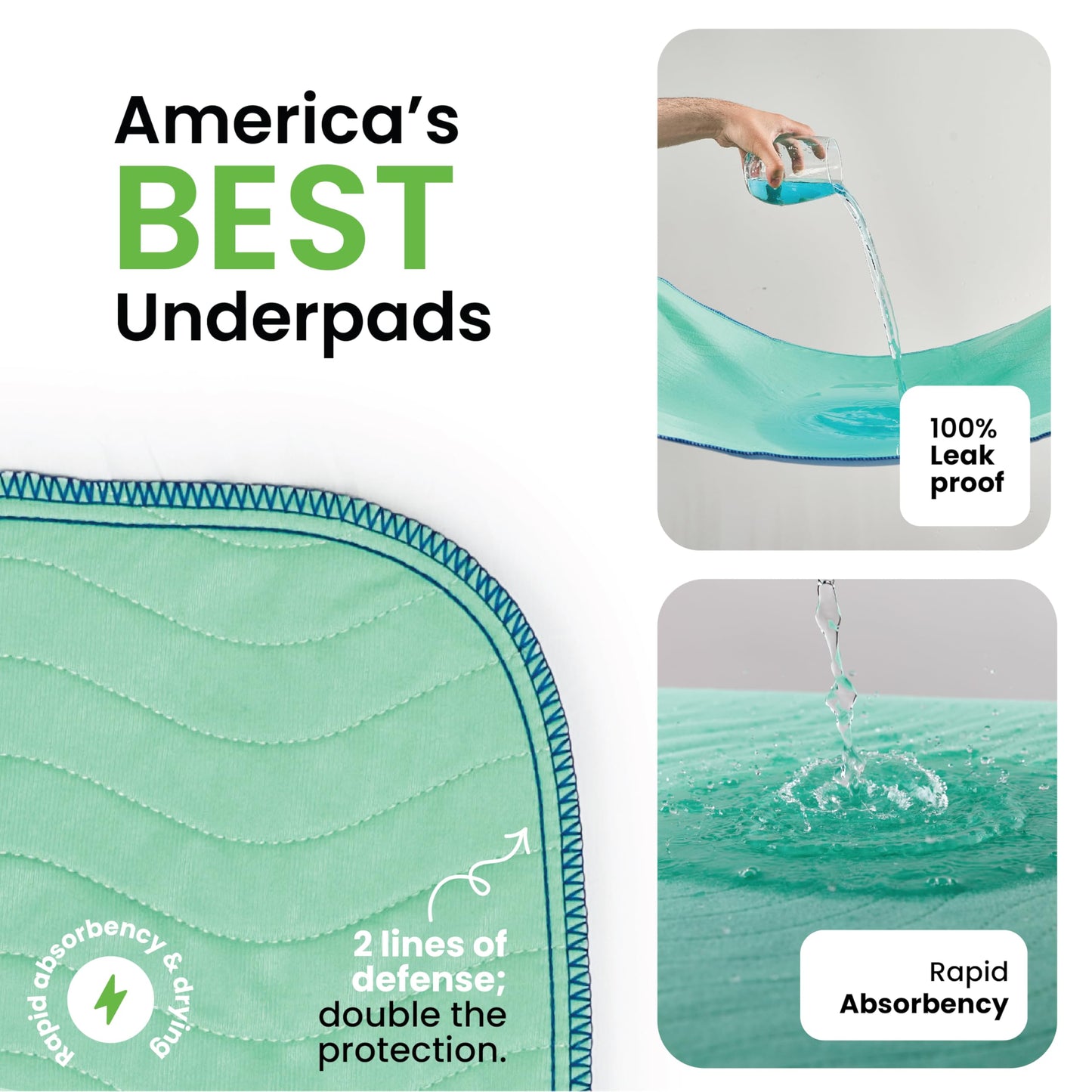 Washable Underpads | Waterproof | 34 x 52 |  For Kids